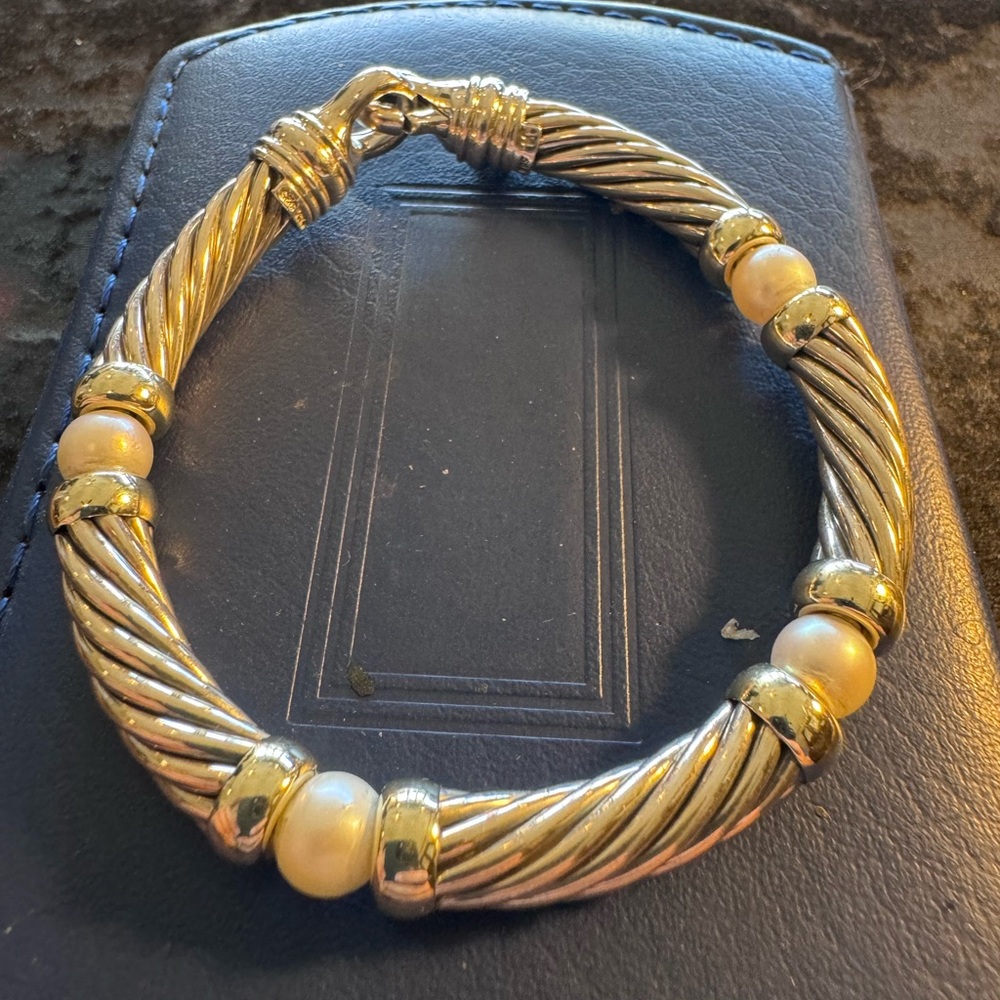 Used David Yurman Sterling and gold bracelet